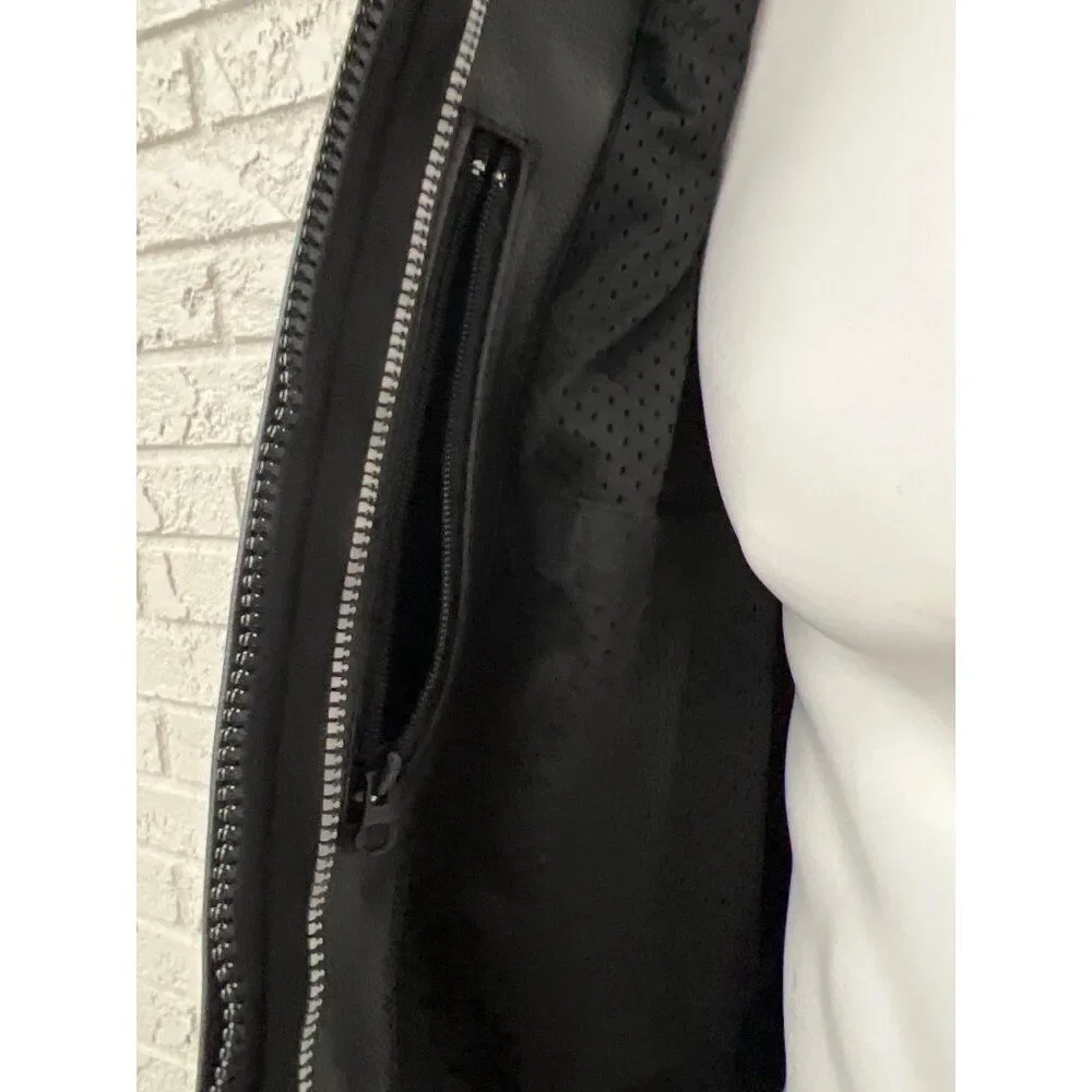 FieldSheer Black Men Armored Leather Motorcycle Jacket Size 14